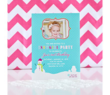 Snow Girl Winter Wonderland Birthday Party Printable Photo Invitation